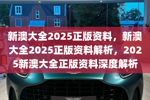 新澳姿料大全正版2025,新澳姿料大全正版2025，深度探索与应用前景